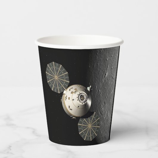 Artemis Orion Spacecraft Blauer Marmor Pappbecher (Rückseite)