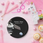 Artemis Orion Spacecraft Blauer Marmor Pappteller (Party)