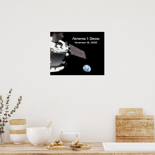 Artemis Orion Spacecraft Blauer Marmor Poster (Küche)