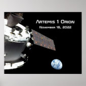 Artemis Orion Spacecraft Blauer Marmor Poster (Vorne)