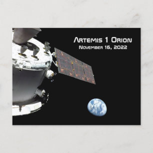 Artemis Orion Spacecraft Blauer Marmor Postkarte