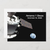 Artemis Orion Spacecraft Blauer Marmor Postkarte (Vorne/Hinten)