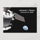 Artemis Orion Spacecraft Blauer Marmor Postkarte (Vorderseite)