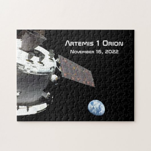 Artemis Orion Spacecraft Blauer Marmor Puzzle (Horizontal)