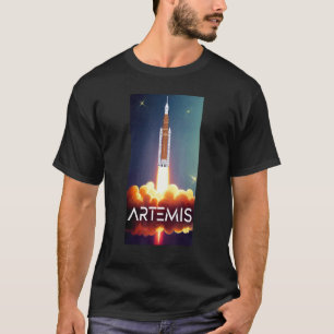 Artemis-Start SLS-Mondrakete umkreist Weltraum T-Shirt