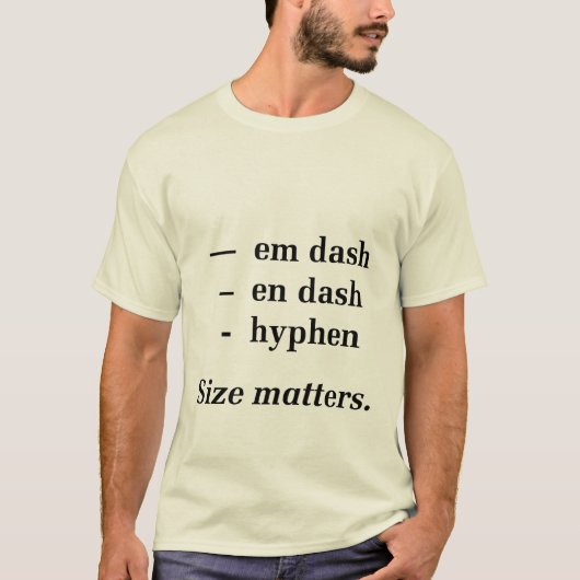 Arten der Schläge: Größenangelegenheiten T-Shirt (Vorderseite)