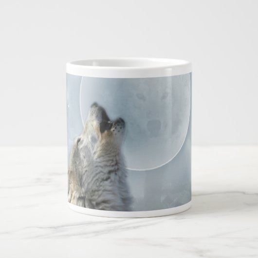 Arten der Wolf-blauer Mond-Spezialitäten-Tassen Jumbo-Tasse (Vorderseite)