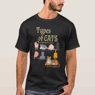 Arten des Katzen-Vergleichs Tierfutter T-Shirt