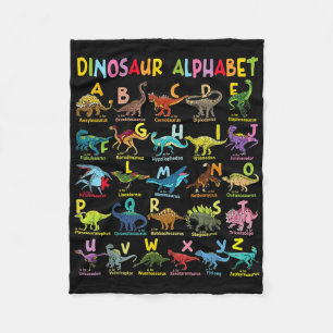 Arten von Dinosauriern Alphabet A-z ABC Dino Ident Fleecedecke