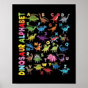 Arten von Dinosauriern Alphabet A-z ABC Dino Ident Poster
