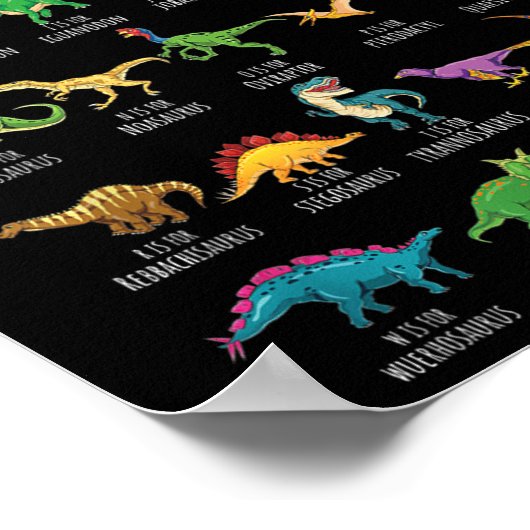 Arten von Dinosauriern Alphabet A-z ABC Dino Ident Poster (Ecke)
