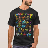 Arten von Dinosauriern Alphabet A-Z ABC Dino Ident T-Shirt (Vorderseite)
