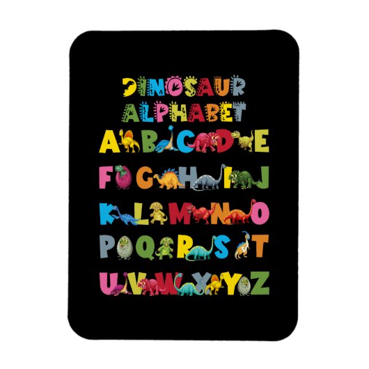 Arten von Dinosauriern Alphabet ABC Magnet (Vertikal)