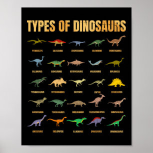 Arten von Dinosauriern - Dino-Identifizierung - Re Poster
