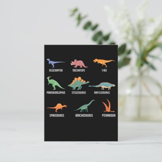 Arten von Dinosauriern Spinosaurus Trex Postkarte (Stehend Vorderseite)
