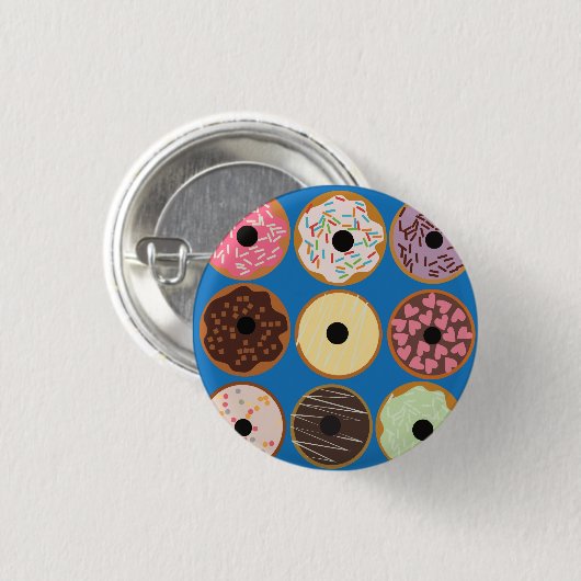 Arten von Donuts Button (Vorne & Hinten)