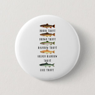 Arten von Forellenfischarten Shirt Lustiger Forell Button