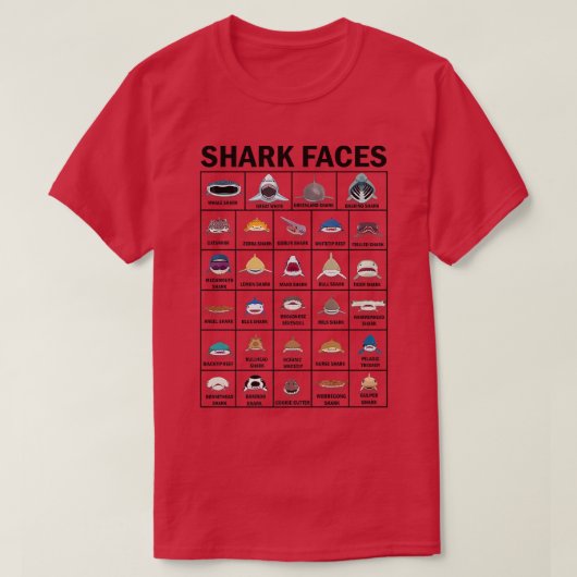 Arten von Haifischen T-Shirt (Design vorne)