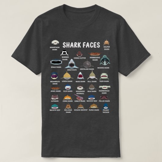Arten von Haifischen T-Shirt (Design vorne)