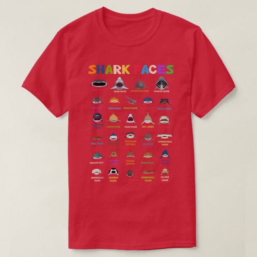 Arten von Haifischen T-Shirt (Design vorne)