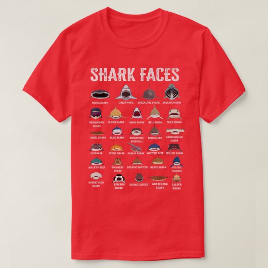 Arten von Haifischen T-Shirt (Design vorne)
