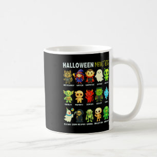 Arten von Halloween-Monstern pädagogisches Poster  Kaffeetasse