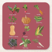 Arten von Herbst Veggies fallen Gemüseernte Rechteckiger Pappuntersetzer (Vorderseite)