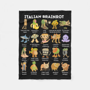 Arten von italienischen Brainrot-Meme-Charakter-Ha Fleecedecke