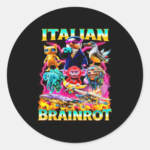 Arten von italienischen Brainrot-Meme-Charakter Ha Runder Aufkleber