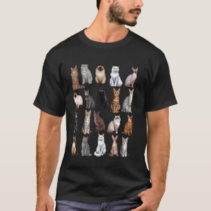 Arten von Katzen Bildung Katzenrassen Diagramm Anl T-Shirt