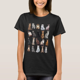 Arten von Katzen Bildungs-Katzenrassen-Diagramm-An T-Shirt