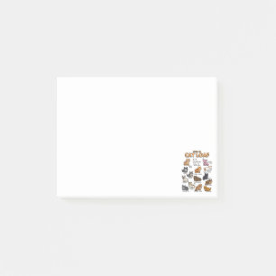 Arten von Katzen Laib Niedliche Kätzchen Kawaii Ka Post-it Klebezettel