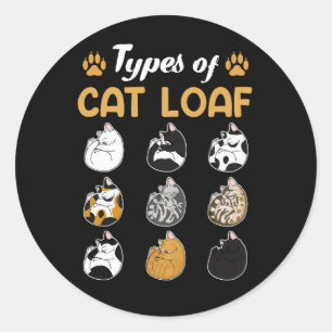 Arten von Katzen Loaf Niedlich Kitten Meme Katzenb Runder Aufkleber