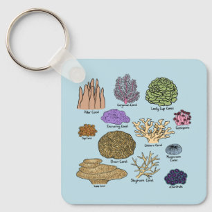 Arten von Korallen Schlüsselanhänger