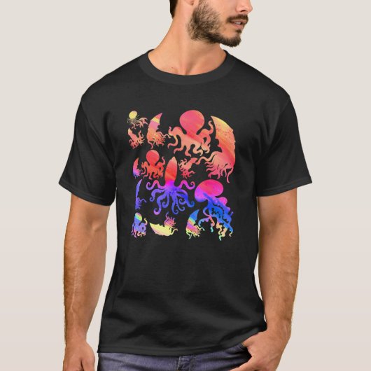 Arten von Octopus Tentacles Kraken Meeresbiologie  T-Shirt (Vorderseite)
