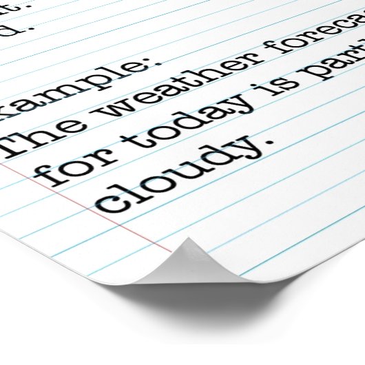 Arten von Sätzen: Deklarative Sätze Poster (Ecke)