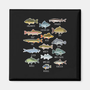 Arten von Süßwasserfischarten Angeln Magnet