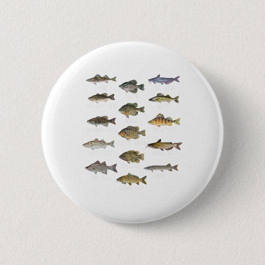 Arten von Süßwasserfischarten Biologie Fischerei Button (Vorderseite)