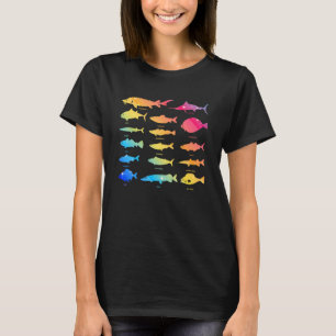 Arten von Süßwasserfischen Art Biologie Fischerei  T-Shirt