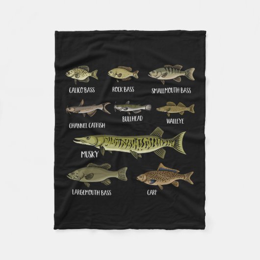Arten von Süßwasserfischen Arten der Fischerei Fleecedecke (Vorderseite)