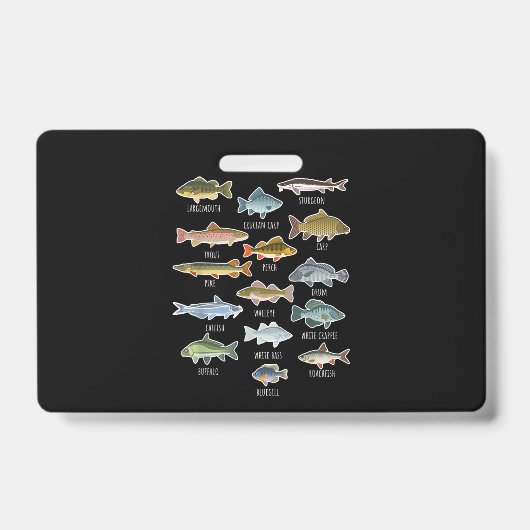 Arten von Süßwasserfischen Ausweis (Vorderseite)