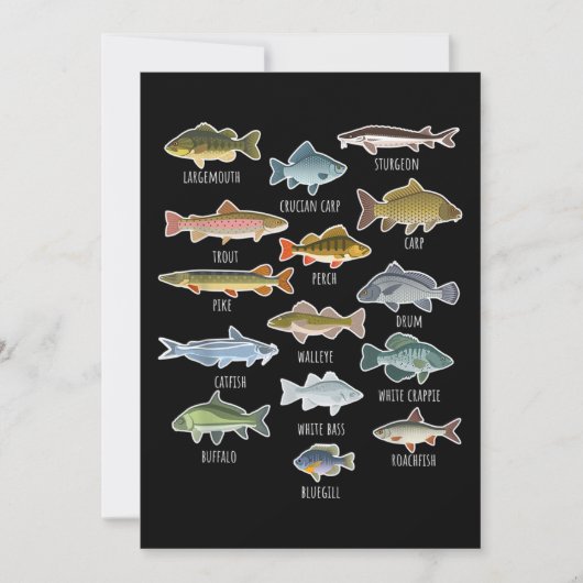 Arten von Süßwasserfischen Einladung (Vorderseite)