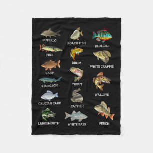 Arten von Süßwasserfischen Fischarten, die Fischer Fleecedecke