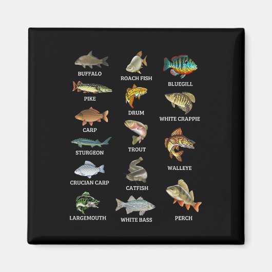 Arten von Süßwasserfischen Fischarten, die Fischer Magnet (Vorne)