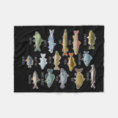 Arten von Süßwasserfischen Fleecedecke (Vorderseite (Horizontal))