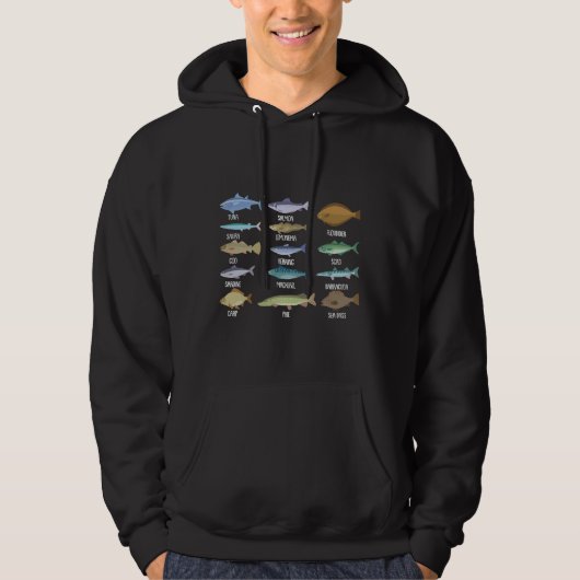 Arten von Süßwasserfischen Hoodie (Vorderseite)