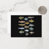 Arten von Süßwasserfischen Mitteilungskarte (Vorderseite/Rückseite Beispiel)
