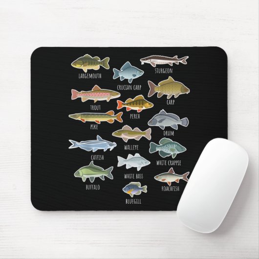 Arten von Süßwasserfischen Mousepad (Mit Mouse)