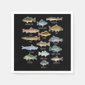 Arten von Süßwasserfischen Serviette (Vorderseite)