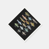 Arten von Süßwasserfischen Serviette (Ecke)